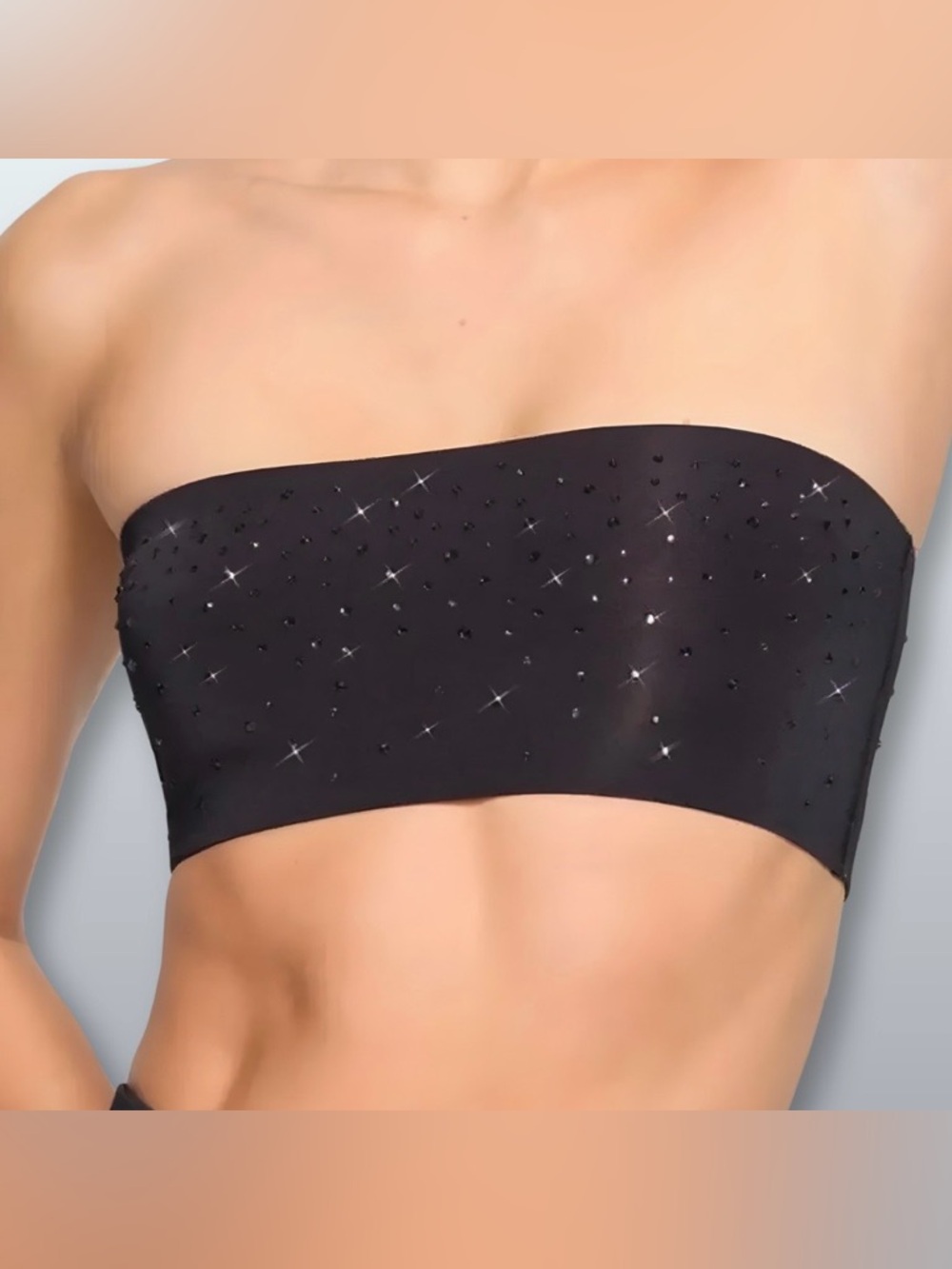 🔥 Swarovski X Skims Jelly Sheer Intimates Bandeau Top | ONYX | M 🔥